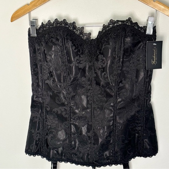 Frederick's of Hollywood Tops - Fredericks of Hollywood Black Corset Lace Hem Lace-Up Bone Structure Size 38 New